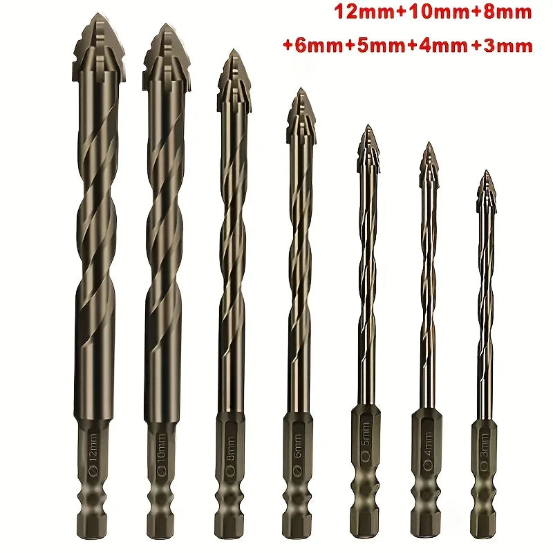 7-Piece Carbide Serrated Drill Bit Set – Dry Tile & Stone Drilling