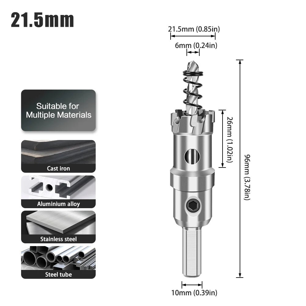 TCT Carbide Hole Saw - 12-70mm Single Cutter for Stainless Steel & Metal