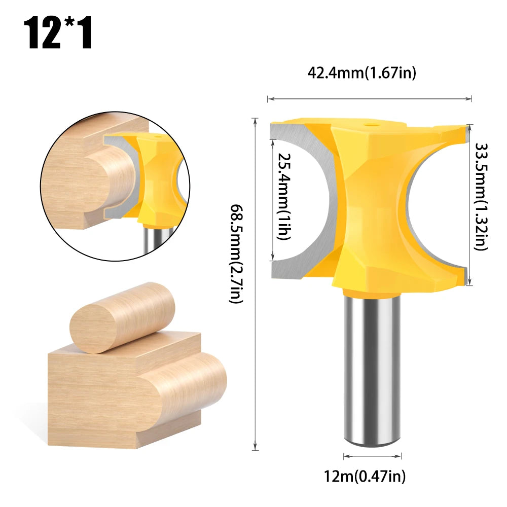 Half round side cutter router bit with 6mm and 12mm shank - image 22 of 24
