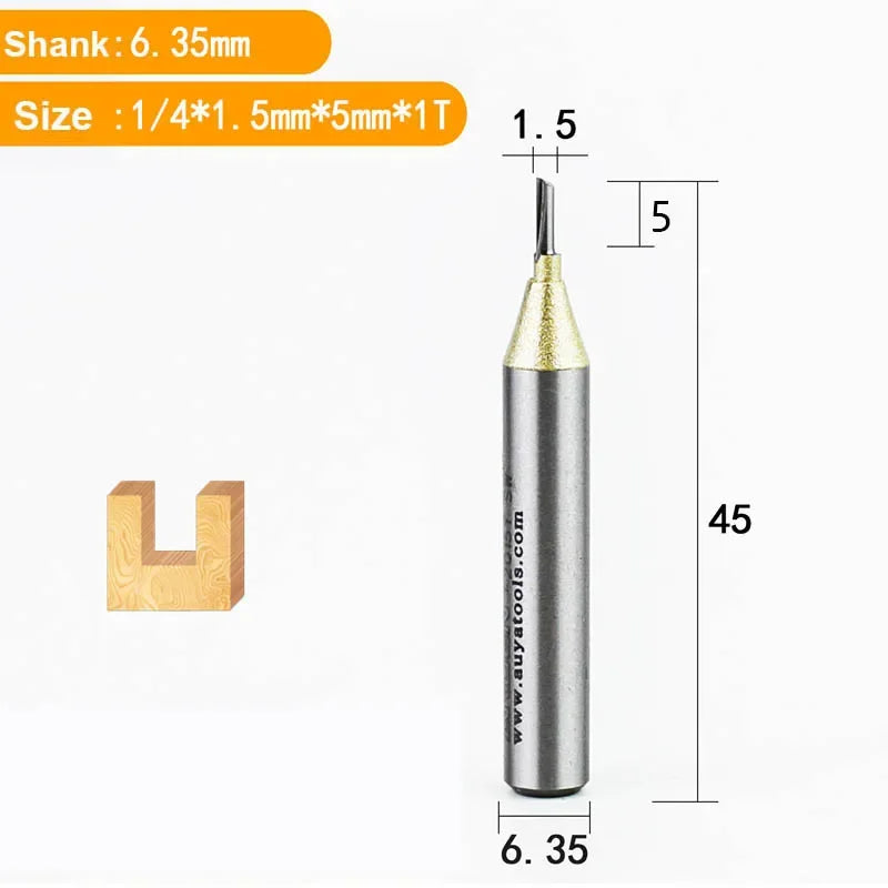 TCT Straight End Mill Router Bit - 1/4in Shank