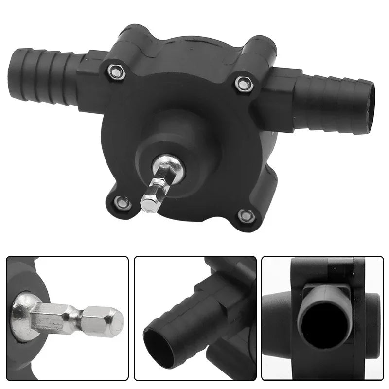 Portable Self-Priming Pump - Drill Powered, Water/Oil Transfer