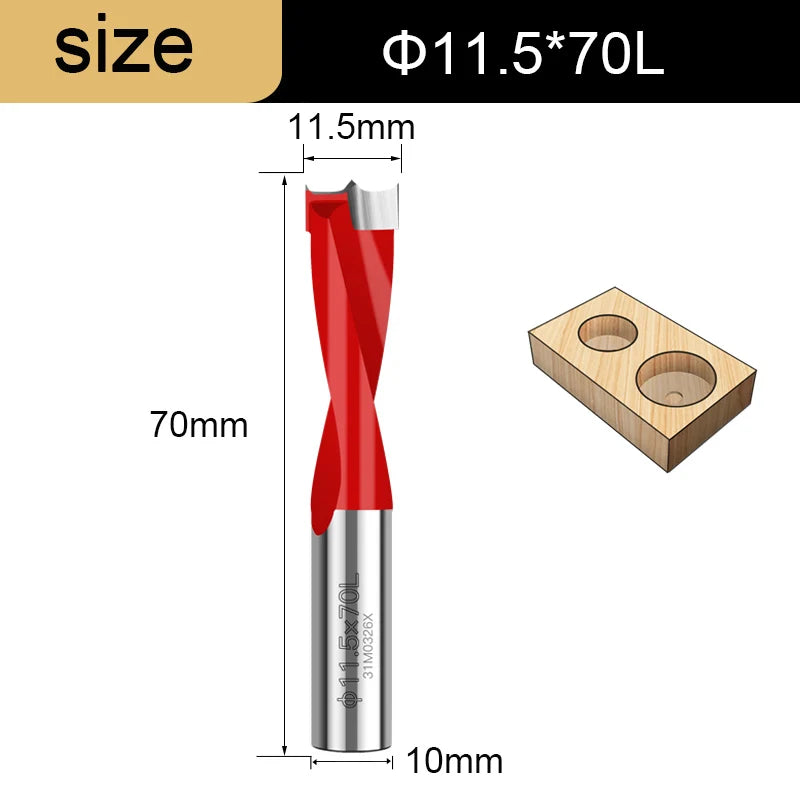 Gang Drill Bit for Wood - 10mm Shank, 70mm Long, Left & Right Rotation