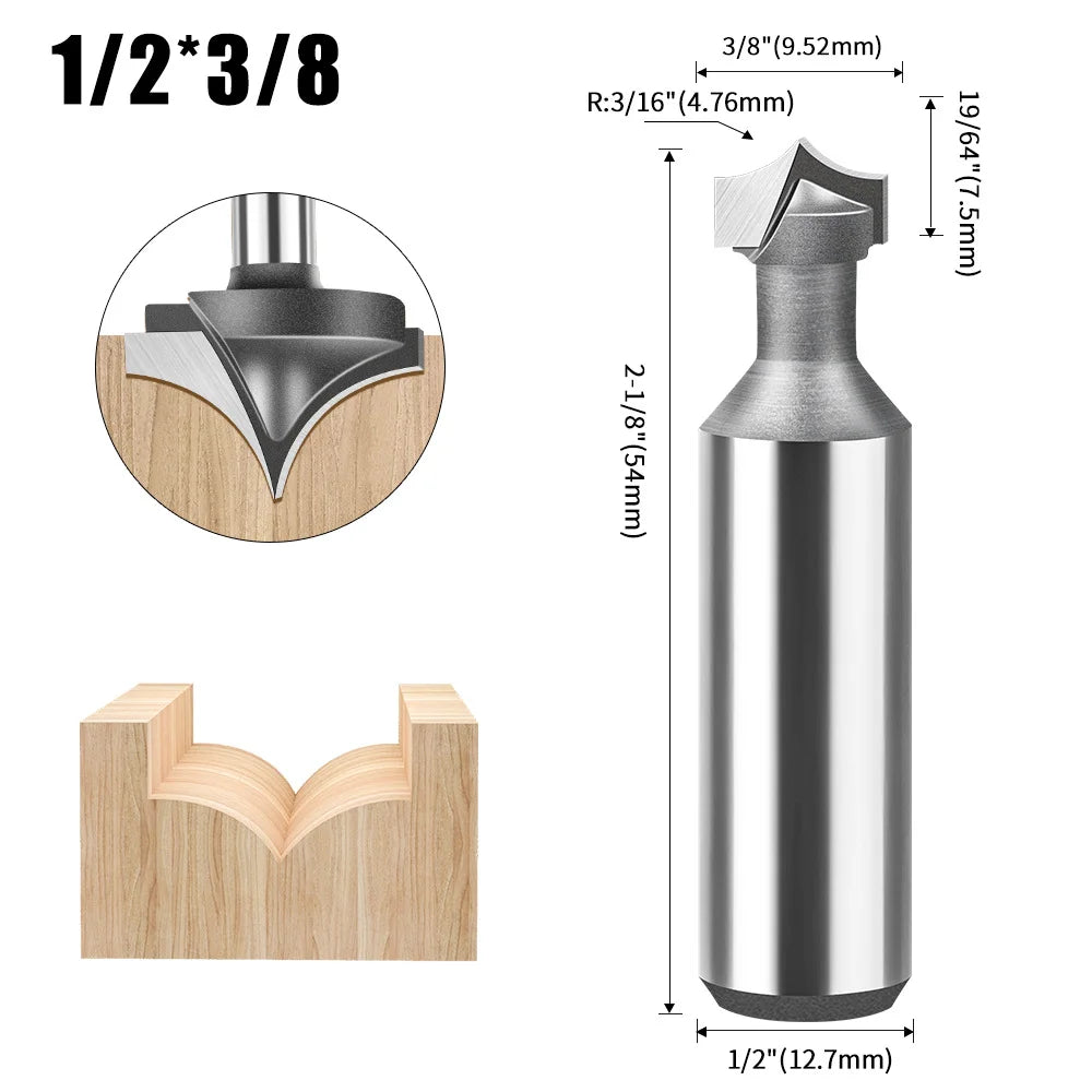 Straight flat bottom router bit with 6mm, 1/4in, 12mm and 1/2in shank - image 18 of 25