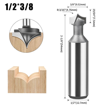 Straight flat bottom router bit with 6mm, 1/4in, 12mm and 1/2in shank - image 18 of 25