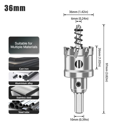 TCT Carbide Hole Saw - 12-70mm Single Cutter for Stainless Steel & Metal