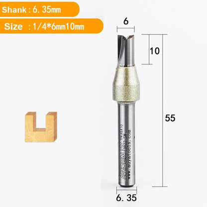 TCT Straight End Mill Router Bit - 1/4in Shank