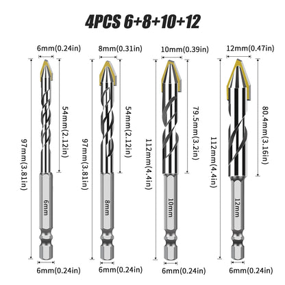 Hex Shank Core Drill Bit Set - Multi-Material Masonry Bits