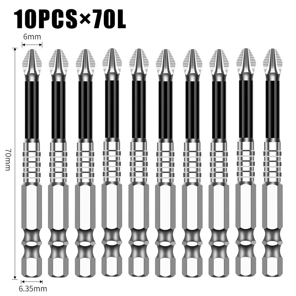 Non-Slip Magnetic Cross Head Screwdriver Bits - K5, 25-150mm Lengths