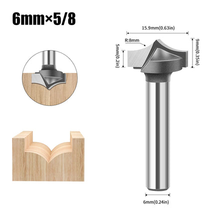 Straight flat bottom router bit with 6mm, 1/4in, 12mm and 1/2in shank - image 11 of 25