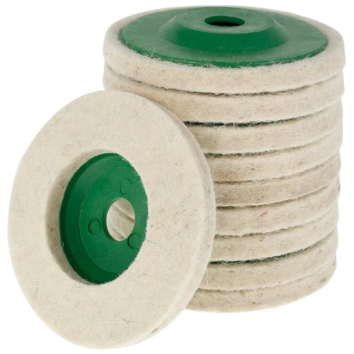 Wool Polishing Disc Set, 100mm 10-pack
