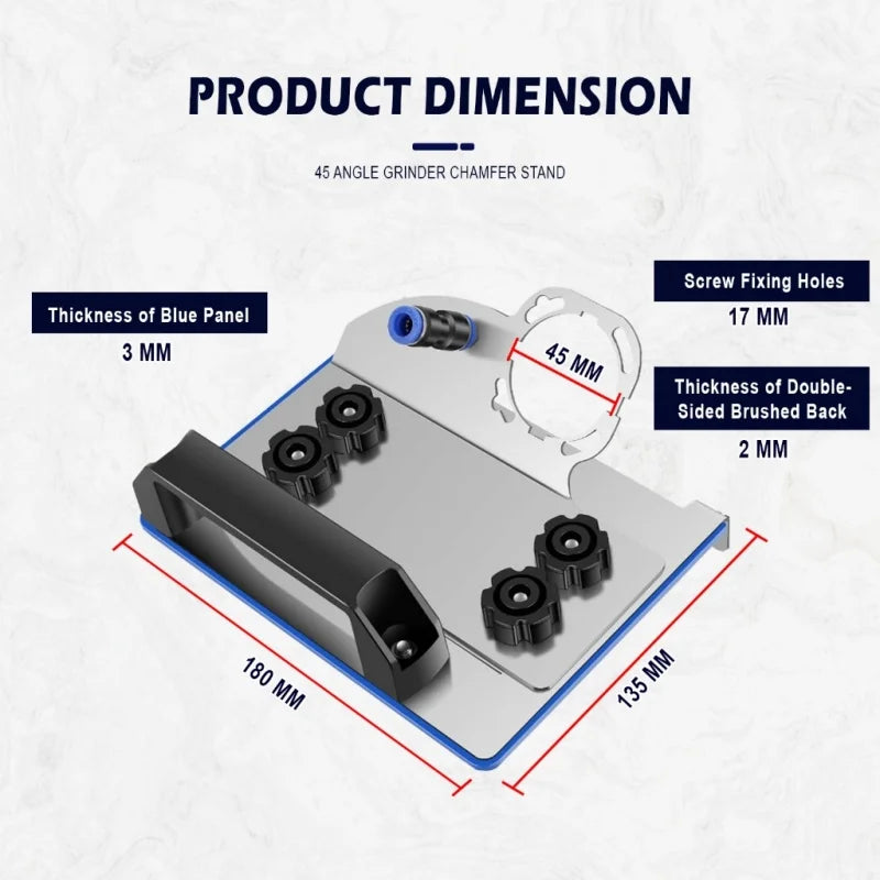 Angle grinder stand compatibility with 100mm grinders