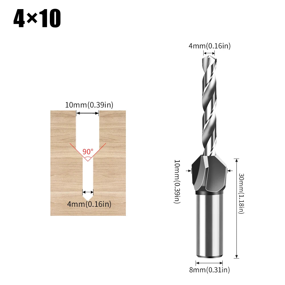 Adjustable depth four-edge countersink drill bit - view 8