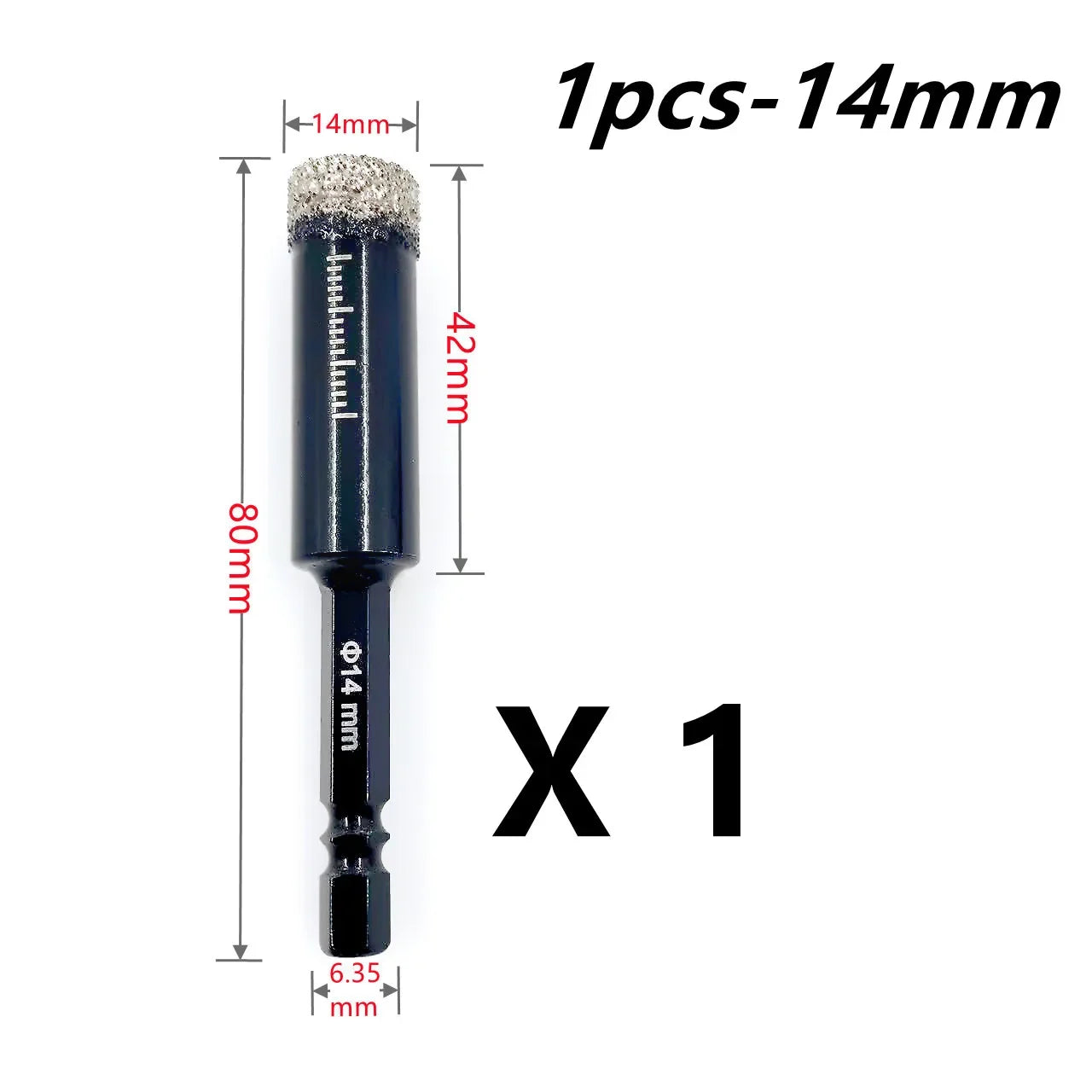 Diamond Drill Bit Hole Saw – 5-16mm Hex Shank, Dry Tile Drilling