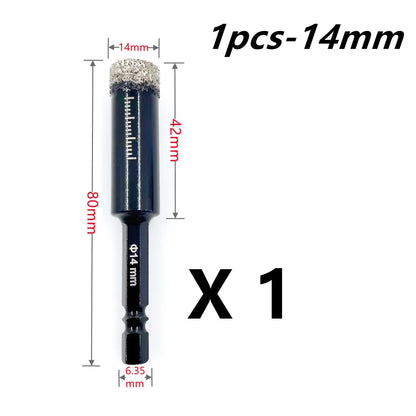 Diamond Drill Bit Hole Saw – 5-16mm Hex Shank, Dry Tile Drilling