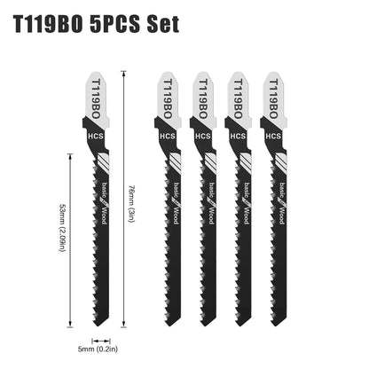 T-Shank Jigsaw Blade Set - HCS Blades for Wood, Metal & Plastic