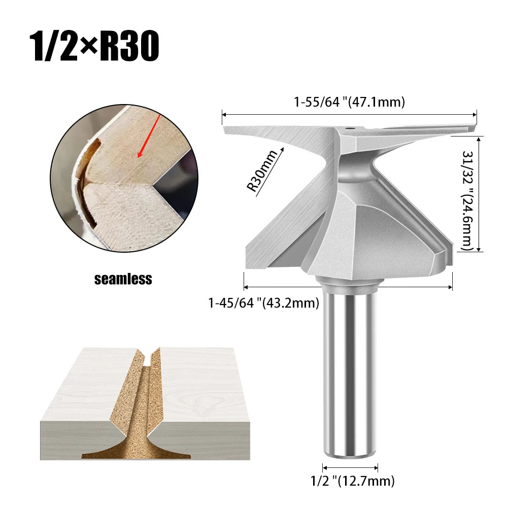 Arc Bending Router Bit - 1/2in & 12mm Shank Radius Cutter