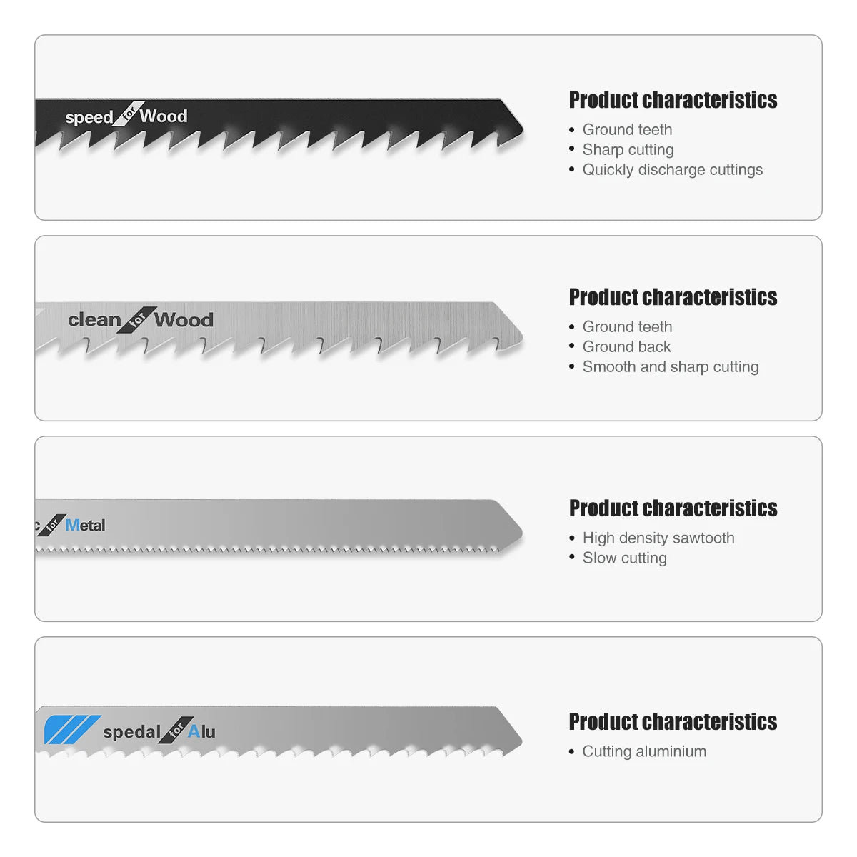 T-Shank Jigsaw Blade Set - HCS Blades for Wood, Metal & Plastic
