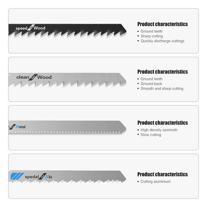 T-Shank Jigsaw Blade Set - HCS Blades for Wood, Metal & Plastic