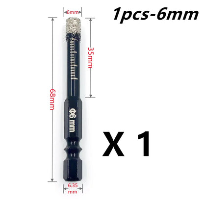 Diamond Drill Bit Hole Saw – 5-16mm Hex Shank, Dry Tile Drilling