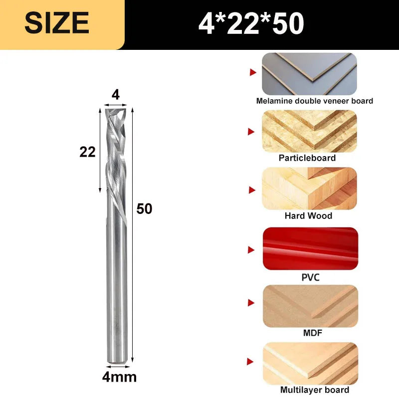 2-Flute Compression Router Bit - Up & Down Cut Carbide End Mill