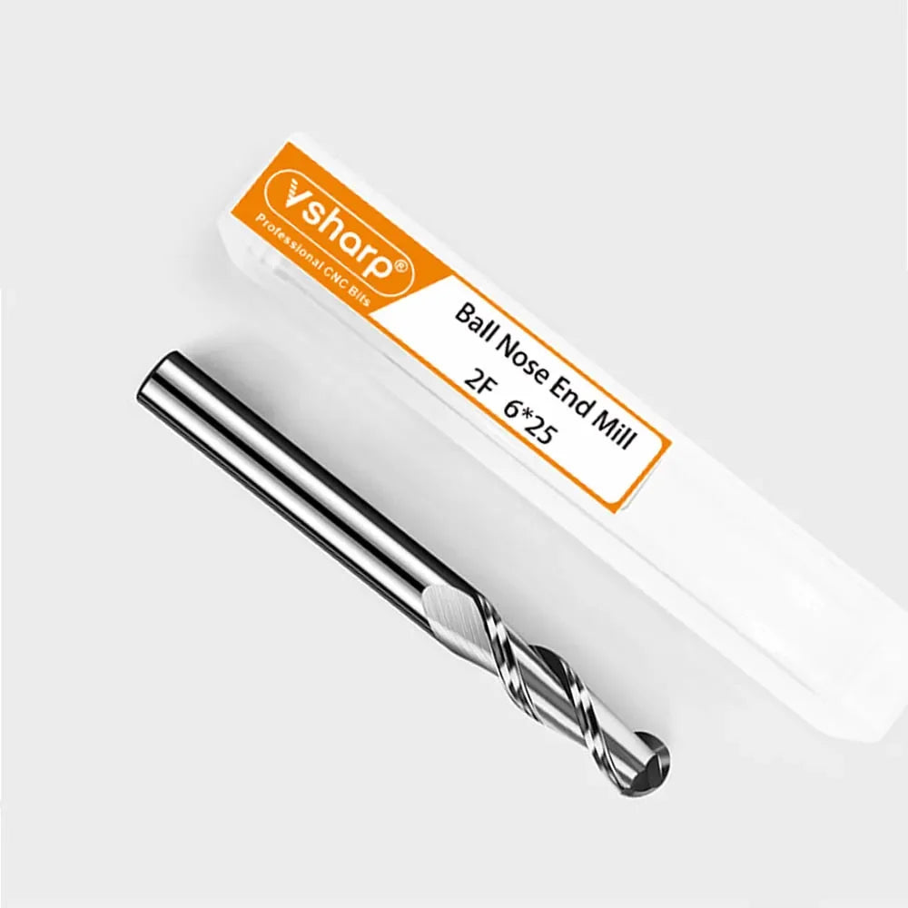 2-flute spiral ball nose end mill for 3D carving - view 4