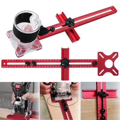 4-in-1 Cabinet Hardware Jig & Router Guide – MM/Inch Circle Cutting Bracket