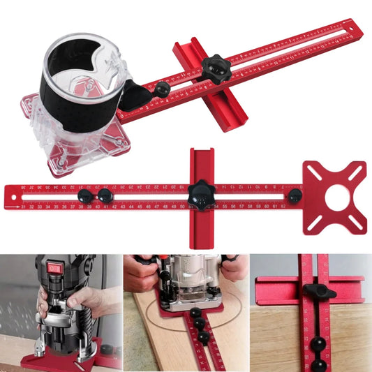 4-in-1 Cabinet Hardware Jig & Router Guide – MM/Inch Circle Cutting Bracket