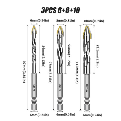 Hex Shank Core Drill Bit Set - Multi-Material Masonry Bits