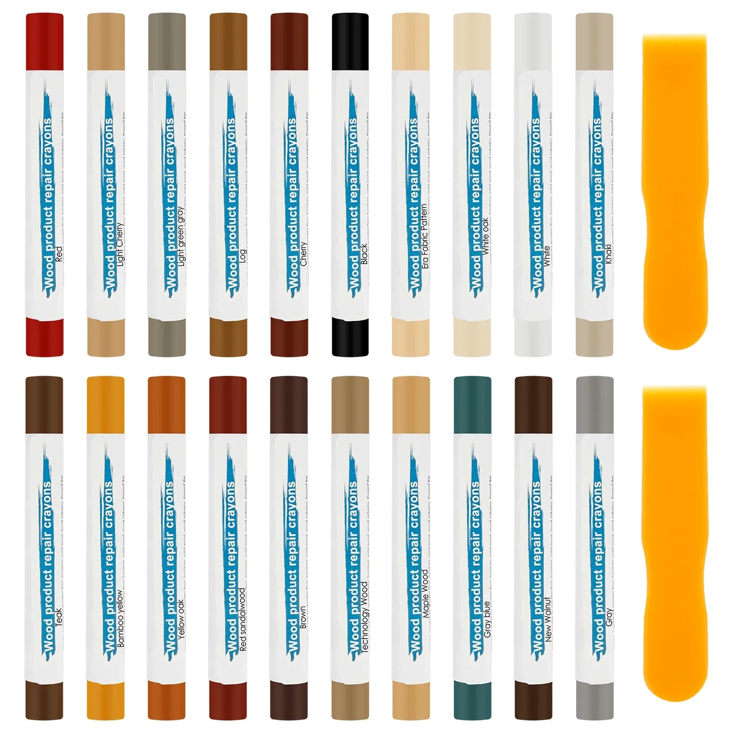 Wood Furniture Repair Filler Sticks – 20-Color Touch-Up Crayon Kit