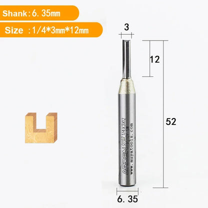 TCT Straight End Mill Router Bit - 1/4in Shank