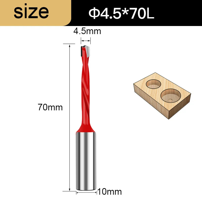 Gang Drill Bit for Wood - 10mm Shank, 70mm Long, Left & Right Rotation