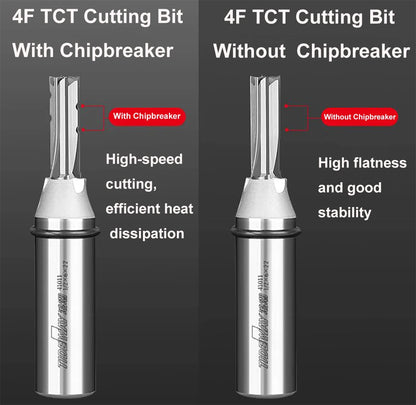 Tideway 4-Flute TCT Straight Router Bit – CNC Carbide Milling Cutter