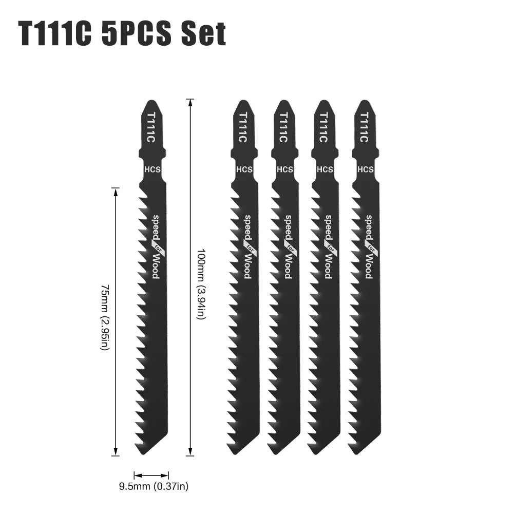 T-Shank Jigsaw Blade Set - HCS Blades for Wood, Metal & Plastic