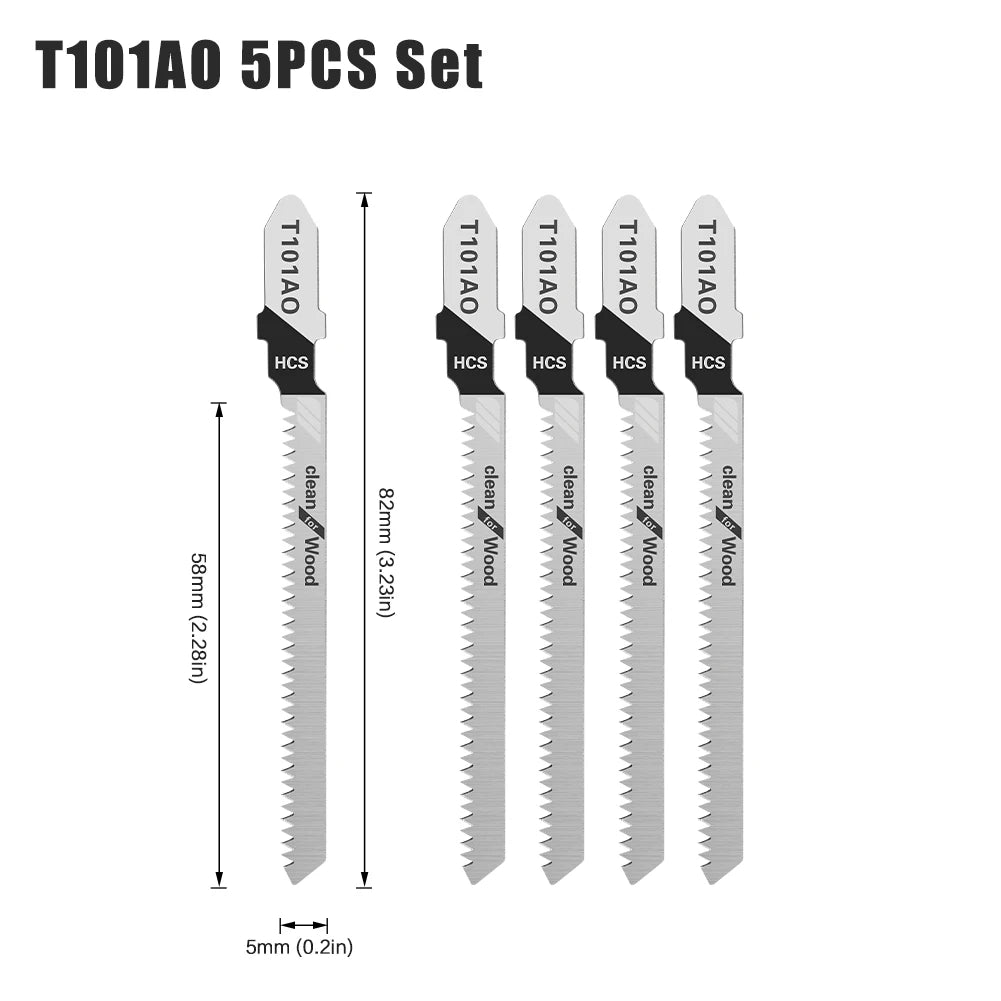 T-Shank Jigsaw Blade Set - HCS Blades for Wood, Metal & Plastic