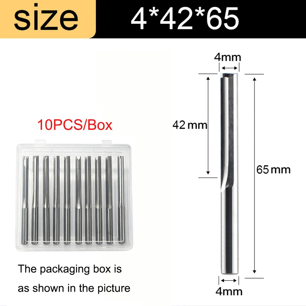3.175mm shank 2-flute straight end mill, 10-piece set - view 7