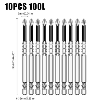 Non-Slip Magnetic Cross Head Screwdriver Bits - K5, 25-150mm Lengths