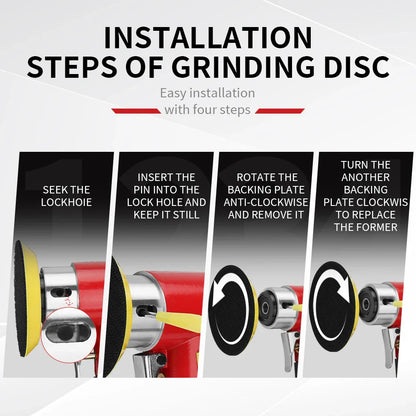 SIFANG Pneumatic Orbital Sander - Air-Powered, 13000 RPM