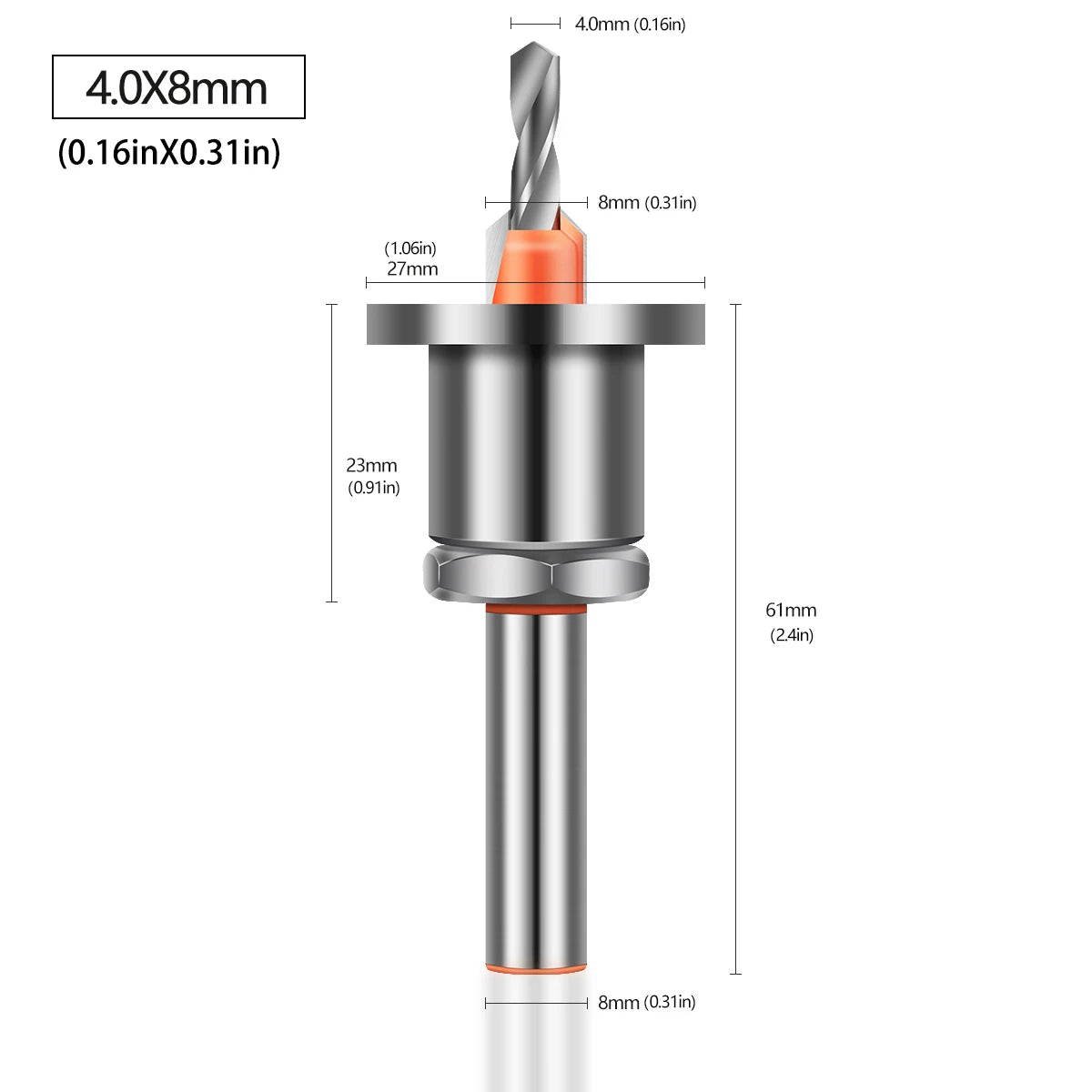 Adjustable Countersink Drill Bit – 8mm/10mm Shank, Carbide Tip