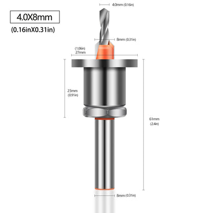 Adjustable Countersink Drill Bit – 8mm/10mm Shank, Carbide Tip