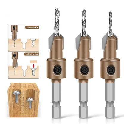 Combination Drill & Countersink Bit - Hex Shank (8mm)
