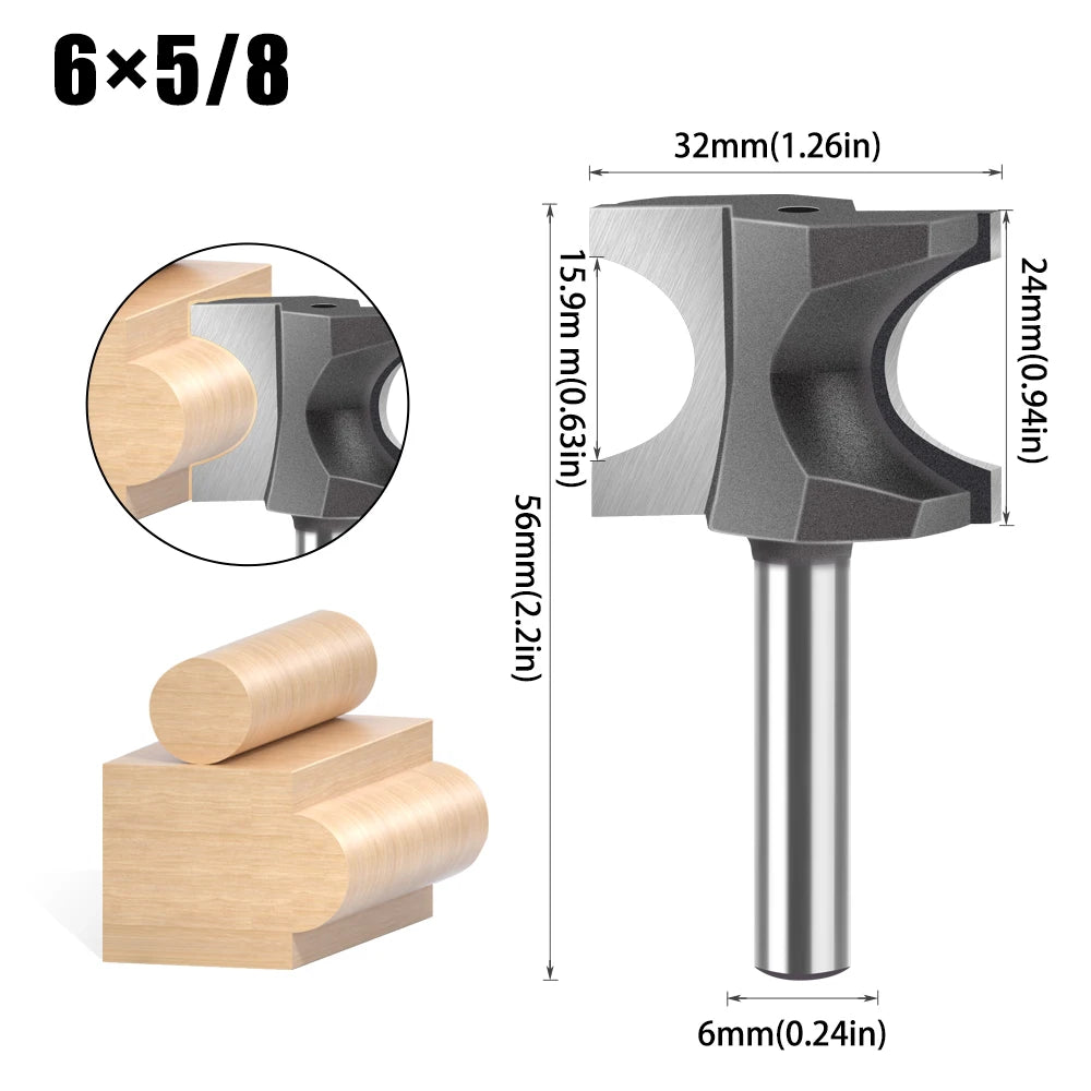 Half round side cutter router bit with 6mm and 12mm shank - image 21 of 24