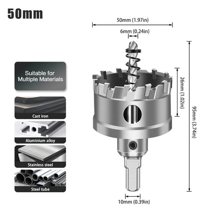 TCT Carbide Hole Saw - 12-70mm Single Cutter for Stainless Steel & Metal