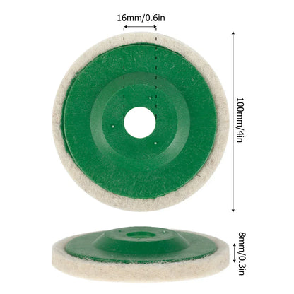 Wool Polishing Disc Set, 100mm 10-pack