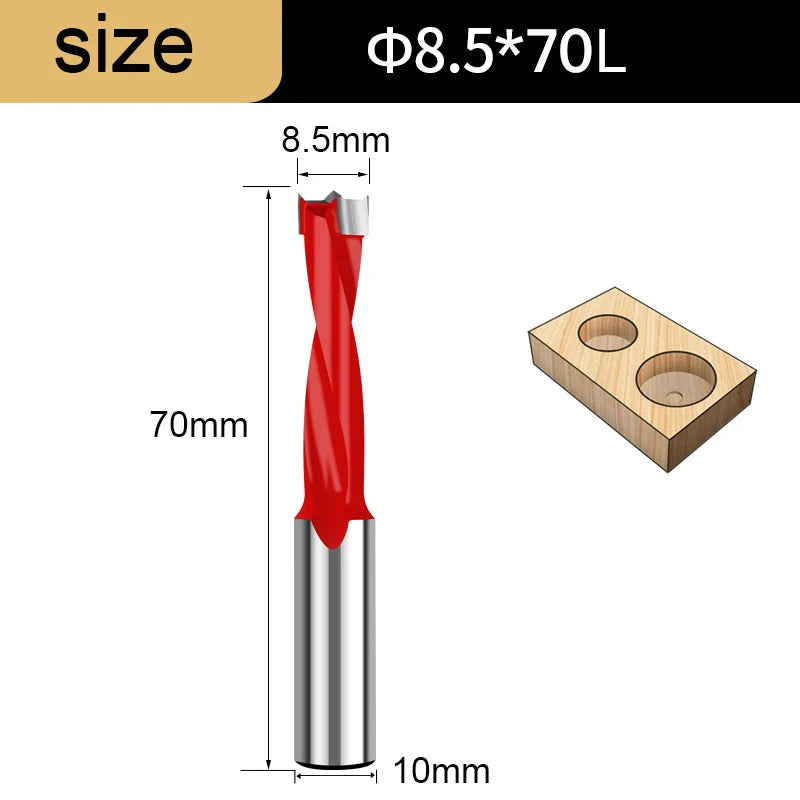 Gang Drill Bit for Wood - 10mm Shank, 70mm Long, Left & Right Rotation