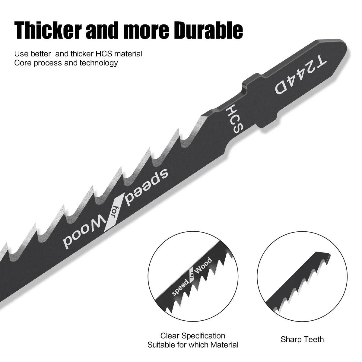 T-Shank Jigsaw Blade Set - HCS Blades for Wood, Metal & Plastic