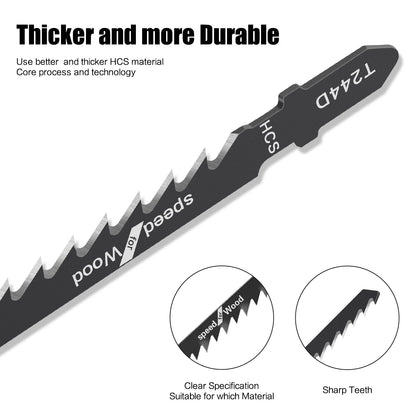 T-Shank Jigsaw Blade Set - HCS Blades for Wood, Metal & Plastic