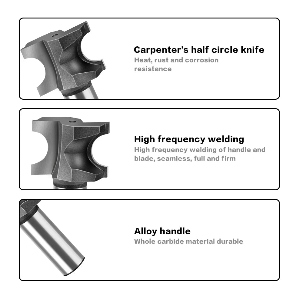 Half round side cutter router bit with 6mm and 12mm shank - image 5 of 24