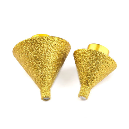 Diamond reaming bit used on marble edge