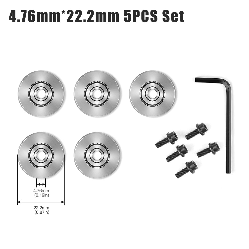 Top-Mounted Router Bit Bearings - Ball Bearing Guide Set, 4.76-12.7mm