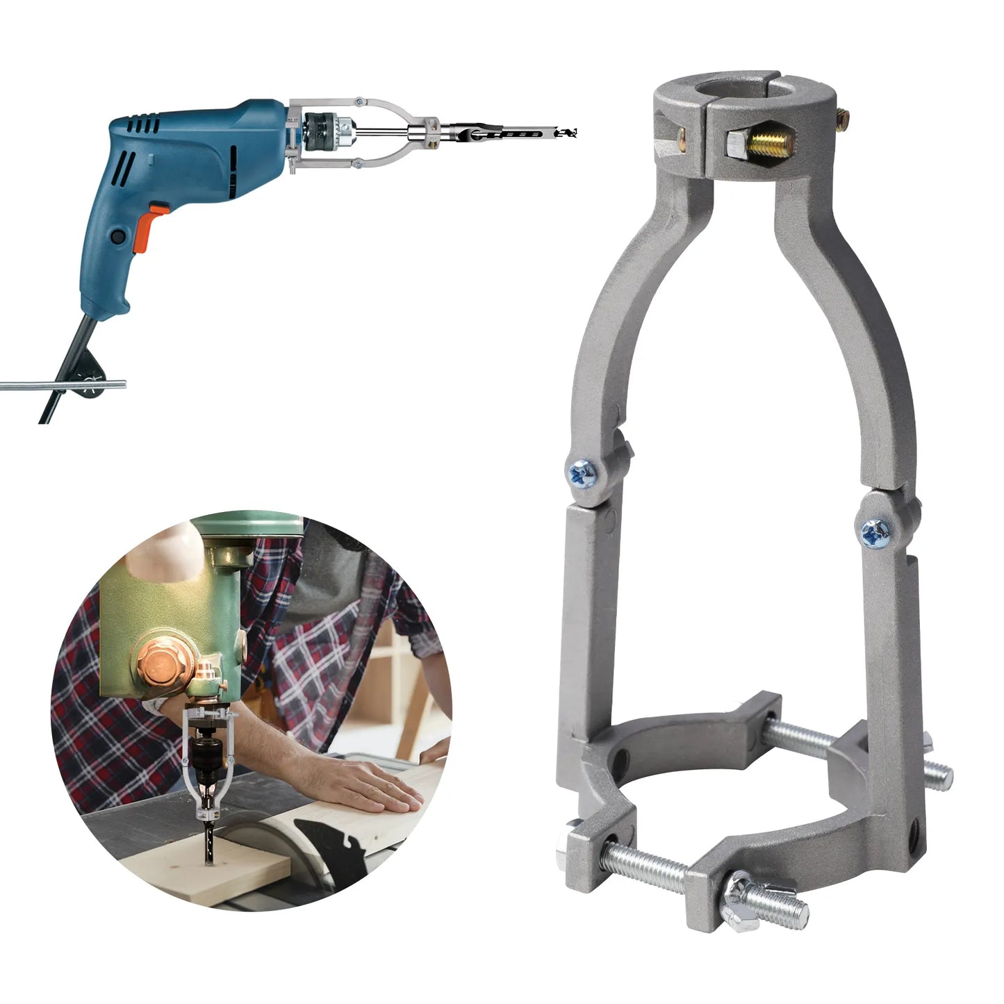 Square Hole Drill Bit Adapter - 38-55mm, Bench and Hand Drill